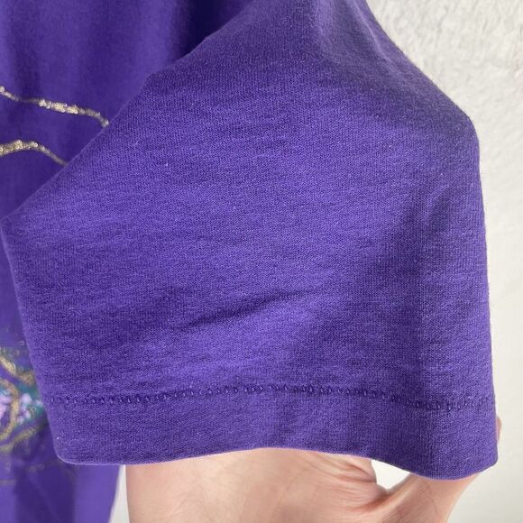 Vintage Single Stitch Hanes‎ 50-50 Purple Fish 80s Short Sleeve T-Shirt Size S - Picture 7 of 7